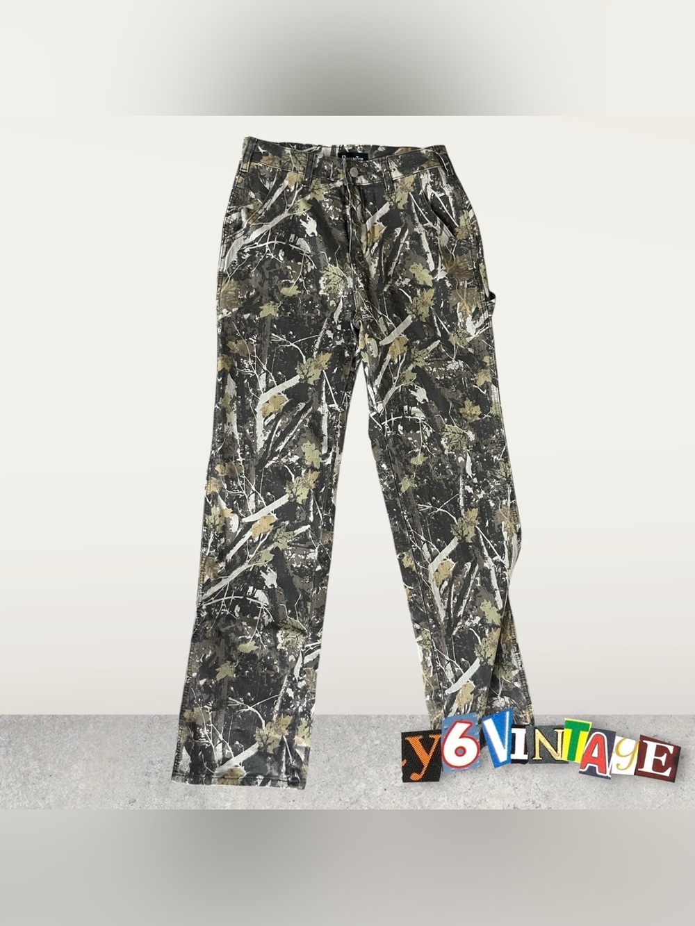 Men's Camouflage Print Casual Pants - Olive/Black